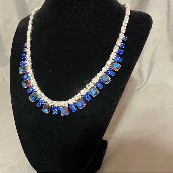 Prom/Special Occasion Necklace and Earrings, Royal Blue - Picture 4 of 16